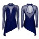 thumbnail image 3 of Vestido de patinaje sobre hielo para mujer, vestido Halter de malla con diamantes de imitación, manga larga recortada, vestido de baile de Ballet, disfraz gimnástico, vestidos de leotardo, 3 of 5