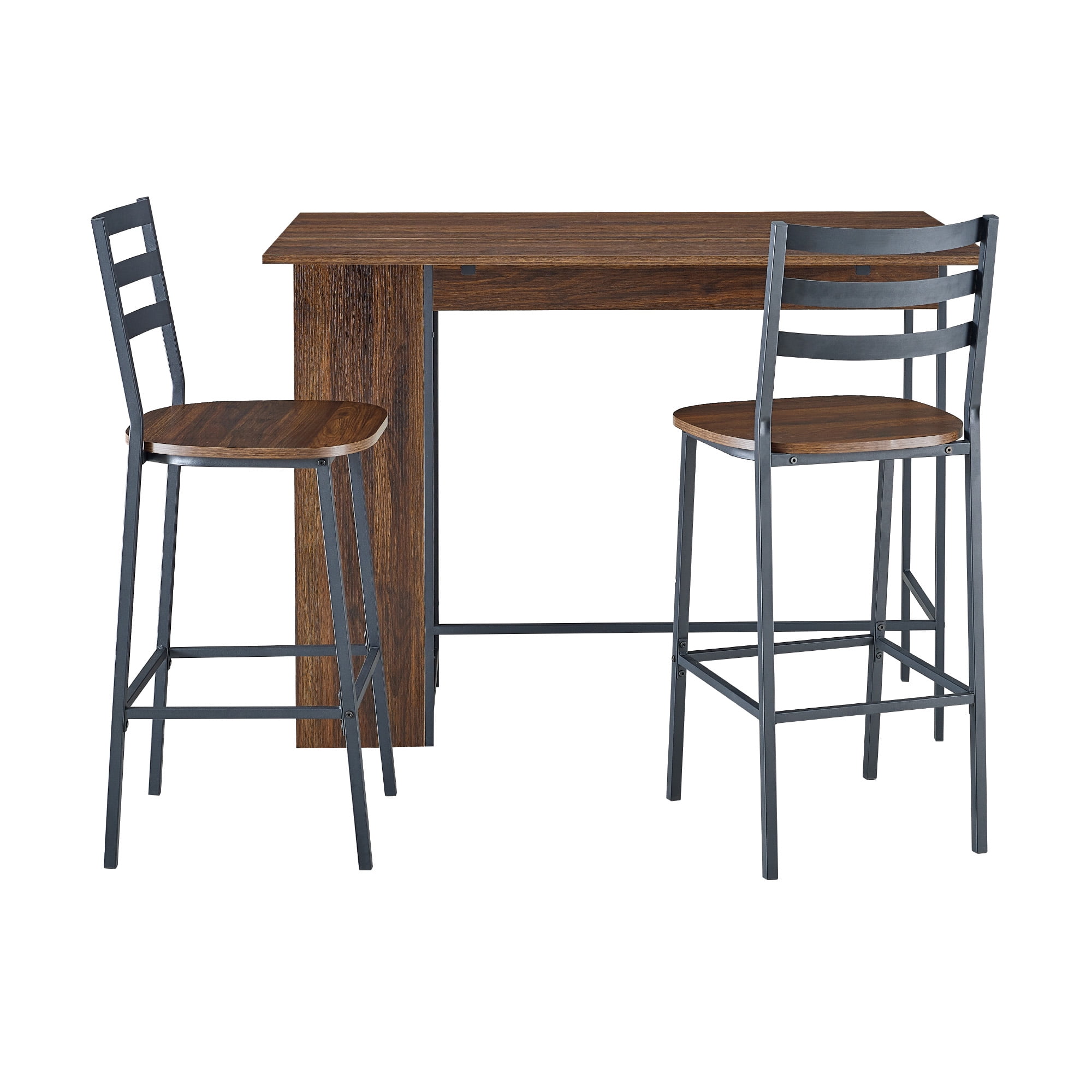 3-Piece Drop Leaf Dark Walnut Counter Height Dining Set by River Street Designs