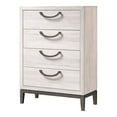 thumbnail image 4 of 3Pc Unique Design Bedroom Set Beige Finish Queen Size Bed Chest Nightstand Solid Wood, 4 of 7