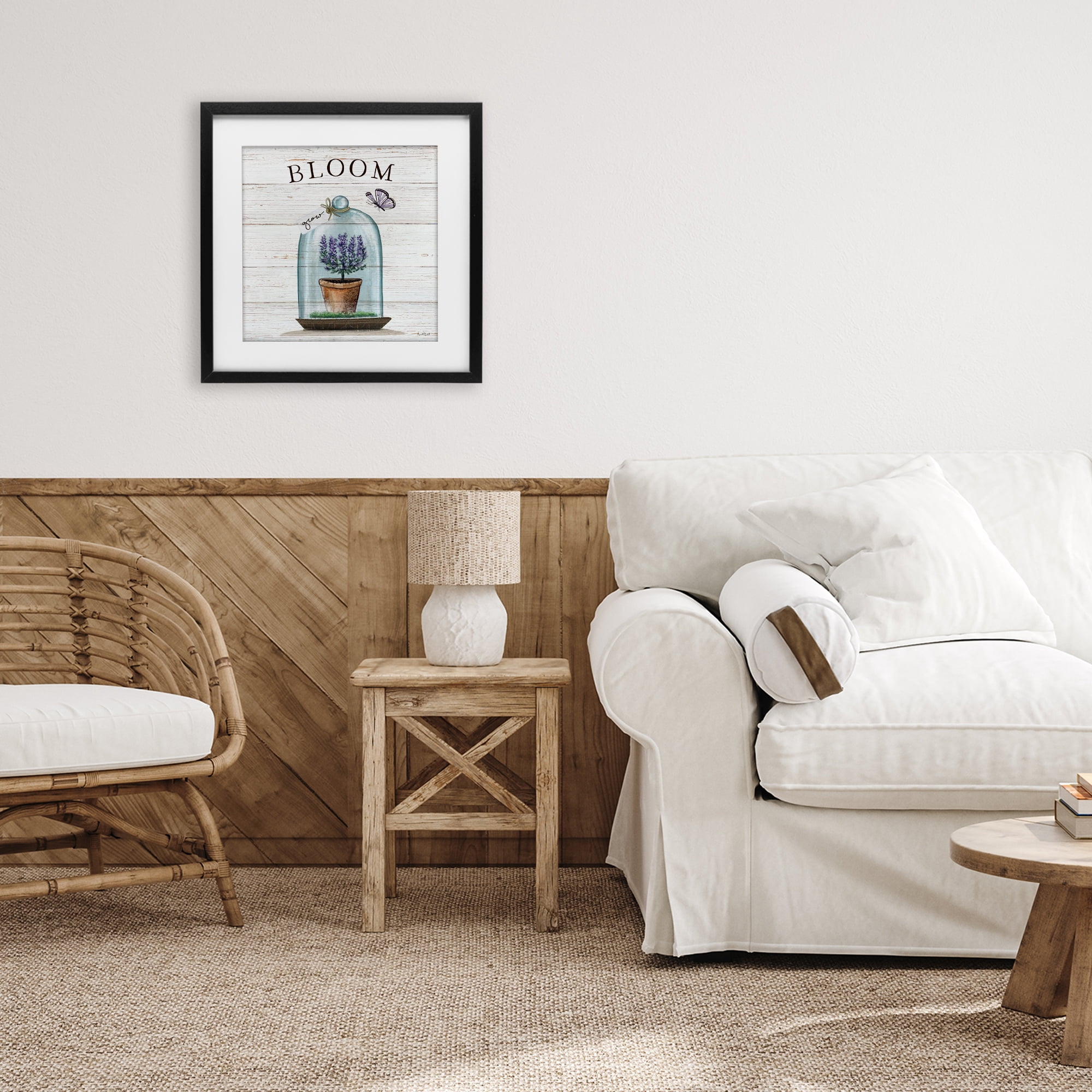 Stupell Industries Cottage Bloom in Bell Jar Black Framed Print Under Glass, design by Elizabeth Tyndall