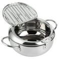 thumbnail image 1 of Compact Japanese-Style Stainless Steel Fryer with Built-In Thermometer, 24cm, Ideal for Induction Cooktops, 1 of 6