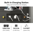 thumbnail image 3 of Dnxao Charging Station LED Drawers Vanity Table with Mirror Table Set, Black, 3 of 9