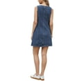 thumbnail image 3 of INSPIRE CHIC Denim Dress for Women Button Down Sleeveless Collarless Pockets Pencil Jean Dresses S Dark Blue, 3 of 6