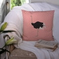 thumbnail image 3 of Common Ostrich Pink Check Fabric Decorative Pillow, 3 of 4