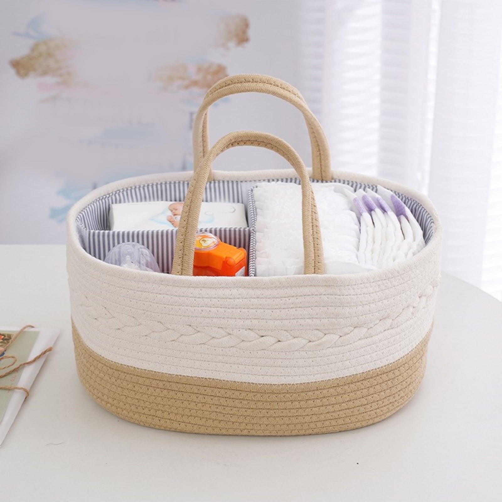 Large Capacity Baby Diaper Storage Basket Portable Nappy Organiser Case Container for Nursery and Car Item Store