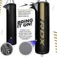 thumbnail image 6 of RDX 8PC Punching Bag Anti Swing Heavy Filled Set, Non Tear Maya Hide Leather Adult Bag with Ceiling Hook Punch Gloves Chain, Kickboxing Boxing MMA Muay Thai Karate Training Workout, 60 lb, 80 lb, 6 of 8