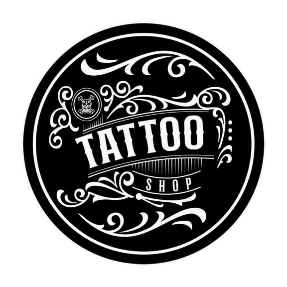 Signs Circle Tattoo Shop Wall or Door Sign Size: 8 x 8 inch