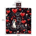 thumbnail image 2 of Valentine's Day Outdoor Canvas Picnic Blanket Lightweight Foldable Waterproof Beach Mat with Carrying Strap and Pocket - Camping, Hiking, and Picnics!, 2 of 6