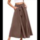 thumbnail image 1 of Pantalones de Playa Casuales, Holgados, Estilo Palazzo, de Cintura Alta y Abertura para Mujer, Estilo Bohemio, con Bolsillos para Verano. Marrón S, 1 of 10