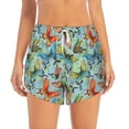 thumbnail image 2 of Picia Retro Flying Butterflies Pattern Women's 2 in 1 Athletic Running Shorts High Waisted Workout Casual Gym Sweat Shorts with Comfy Liner Zipper Pockets-Medium, 2 of 9