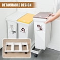 thumbnail image 4 of Ymokee 16 Gallon Compartment Kitchen Trash Can with Lids & Wheels, Plastic Kitchen Recycling Bin, 4 of 11