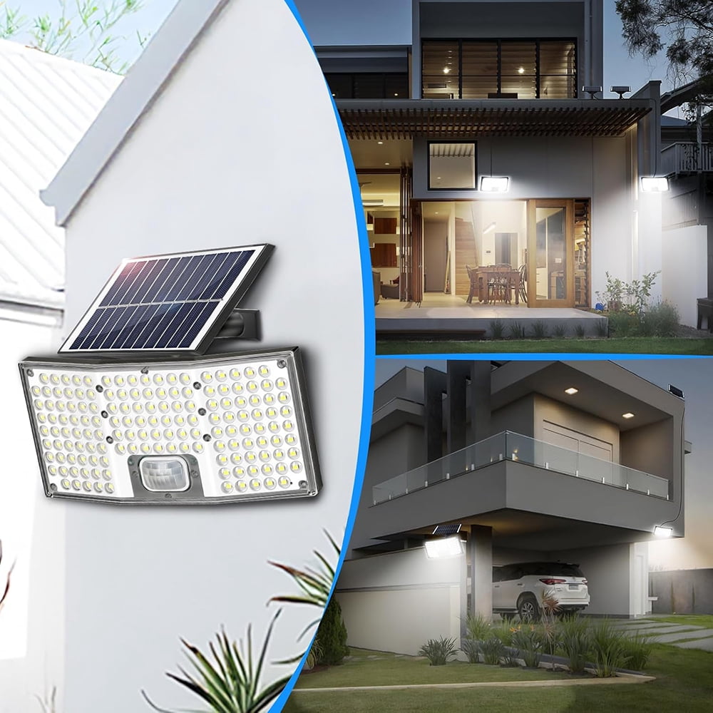 Solar Lights Outdoor, 2 Pack 5500LM Motion Sensor Solar Flood Lights Security Lights, Waterproof Outdoor Lights Solar Powered, 270° Wide Angle Flood Wall Lights for Yard,Patio,Garden,Garage