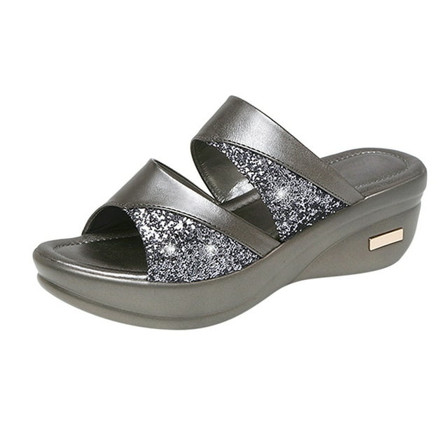 Sandales Décontractées 2025 Sandales Compensées Unies Femmes Taille 8 Chaussures Sandales à Plateforme pour Femmes Sandales d'Été de Plage pour Femmes Élégantes d'Été Orteil Dames Sandales pour Femmes