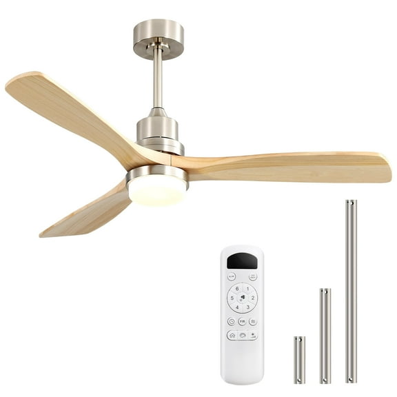 Sofucor 52" Nickel Modern Ceiling Fan with LED Light