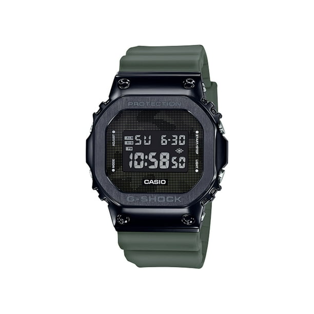 Casio G Shock Casio G Shock Casio G Shock Gm5600b 3 Olive Green Camo Metal Bezel Square Watch Walmart Com Walmart Com