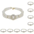 thumbnail image 1 of Sonducket Impresionante gargantilla de perlas vintage para mujer Exquisita colección de joyas con múltiples filas de collar de perlas collar 10Conjunto, 1 of 6