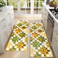thumbnail image 4 of Kitchen Rugs Sets Of 2,Sunflower Checkered Pattern Anti Fatigue Kitchen Mat Rugs Non Slip Washable,Decorative Kitchen Floor Mats for Kitchen,Sink,Laundry,17"X47", 4 of 5