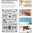 thumbnail image 3 of Letrero decorativo divertido para baño con frases sobre reglas de baño, arte de pared, letrero de hojalata vintage de 8 x 12 pulgadas (3092), 3 of 8