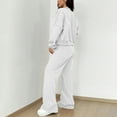 thumbnail image 4 of Womens 2 Piece Tracksuit Fall Fashion Long Sleeve Zip Up Crop Sweatshirt Long Pants Outfits Jogger Sweatsuit Sets White S, 4 of 5