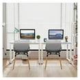 thumbnail image 4 of 110cm Computer Desk with White Pipe Frame, P2 Particleboard Desktop, Steel Feet - Home Office Study Desk as picture, 4 of 9