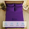 thumbnail image 4 of 500 Thread Count 4 Piece Quality Sheet Set 15 Inch Deep Pocket 100% Egyptian Cotton Color Purple Solid Size Queen, 4 of 6