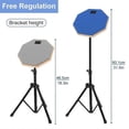 thumbnail image 4 of NEW 8-inch drum kit wooden drum rubber mat beginner training musical percussion instrument with adjustable stand, 4 of 5