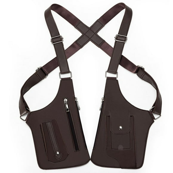 Bolso de hombro de cuero antirrobo para hombres y mujeres - Cartera oculta bajo el brazo con doble compartimento para viajes, desplazamientos y seguridad diaria
