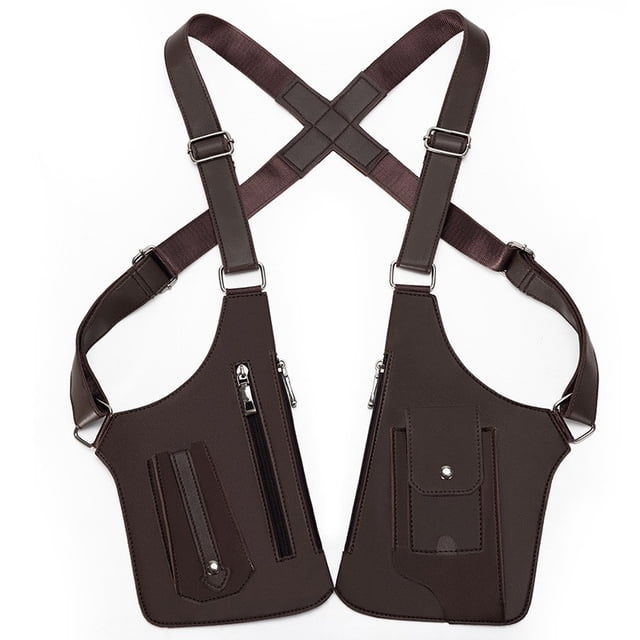 Bolso de hombro de cuero antirrobo para hombres y mujeres - Cartera oculta bajo el brazo con doble compartimento para viajes, desplazamientos y seguridad diaria