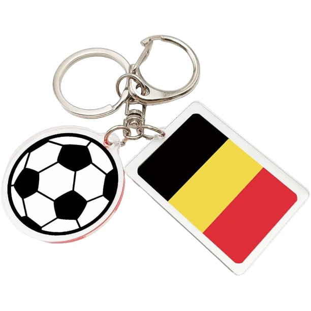 Yanonmyfd 2026 World Cup Soccer Keychain - 2026 World Cup Flag Keychain, Soccer Fan Gift & Souvenir (2PCS),Belgium