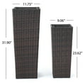 thumbnail image 4 of GDF Studio Iriat Outdoor Large and Medium Wicker Planters, Set of 2, Multibrown, 4 of 8