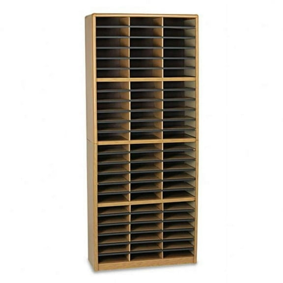 Value Sorter 72 Compartment - Literature Organizer - Medium Oak
