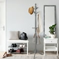 thumbnail image 3 of Patiojoy Free Standing Coat Rack Solid Wood Cat Tree w/9 Hooks & 2 Adjustable Height Grey, 3 of 5