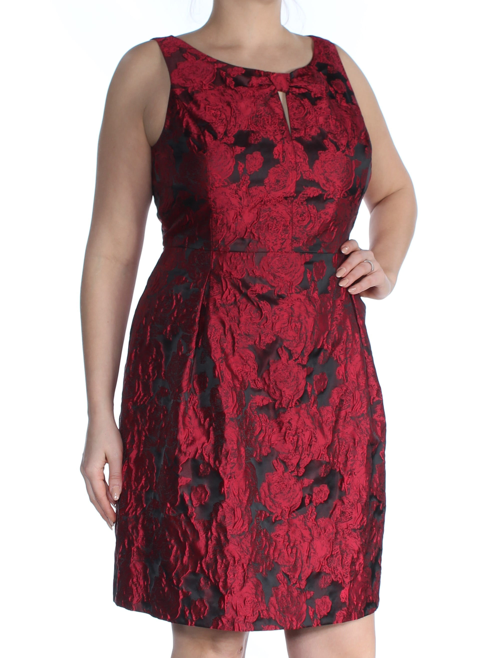 TOMMY HILFIGER $139 Womens New 1285 Red Floral Fit + Flare Dress 14 B+B 