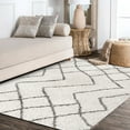thumbnail image 5 of JONATHAN Y LONDON SHAG 5 x 8 Area Rug, Inca Moroccan Diamond - Beige/Dark Gray, SHG101A-5, 5 of 9