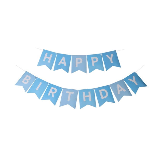 Banner de cumpleaños Azinoo para fiesta de cumpleaños, 2,7 m, color azul