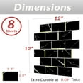 thumbnail image 5 of Dcor WOW 41006  Peel & Stick Backsplash, (8) 12x12-inch Sheet Covers 8 Sq Ft, Black Marble Subway Back Splash Tile Gold Accent, 5 of 7
