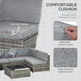 thumbnail image 4 of CoSoTower 7pc Garden Wicker Sectional Set w/ Tea Table Patio Rattan Lounge Sofa Outdoor Deck Furniture Light Grey, 4 of 7