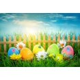 thumbnail image 2 of EREHome Polyester Fabric 7x5ft Easter Photography Backdrops Colorful Eggs Fence Easter Background Green Grass Photo Booth Props Backdrop, 2 of 2