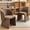 Brown, variant on NORDICANA Barrel Dining Kitchen Chair Uphosltered Teddy Velvet Single Sofa Accent Chair Brown