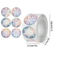 thumbnail image 3 of Rollo de pegatinas navideñas de copos de nieve | 500 etiquetas adhesivas redondas de 2,5 cm | Cinta decorativa de papel multicolor para envolver regalos, scrapbooking, manualidades y manualidades, 3 of 6