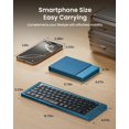 thumbnail image 2 of Teclado compacto plegable ProtoArc, teclado Bluetooth portátil XK04 con funda de piel sintética, teclados de viaje inalámbricos de bolsillo para iPad, iPhone, smartphone, tableta y portátil, azul, 2 of 9