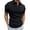 Black, variant on Button Down Collar T Shirt Men's Summer Solid Color Athletic Casual Style Zipper Lapel Short Sleeve Shirt Black L