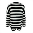 thumbnail image 5 of Scyoekwg Womens 2 Piece Outfit Set Stripe Fall Outfits Fashion Comfortable Knitted Sets Crewneck Long Sleeve Tops Shorts Athletic Set Casual Loose Matching Sets (Black,M), 5 of 6