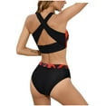 thumbnail image 6 of Gaecuw Women Bikini Set for Women Two Piece Set for Women Sleeveless Swimwear Top High Waisted Bikini Briefs Swim Bottom Slip On Closure Swimsuits Tie Dye Bathing Suits Beachwear Beach Outfits, 6 of 9