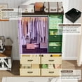 thumbnail image 3 of ChVans 73.1''H Armoire Wardrobe with Sensor Light&4 Drawers, Farmhouse Bedroom Armoire Cabinet with Hanging Rod&Open Space, Wooden Wardrobe Cabinet with Folding Sliding Barn Door for Bedroom, 3 of 9
