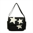 thumbnail image 1 of Bolso de Mensajero para Mujer Diseño de Estrella Bolso de Mensajero Ajustable con Bolsillos Laterales Bolsos de Hombro con Cremallera Negro, 1 of 5