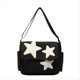 thumbnail image 1 of Bolso de Mensajero para Mujer Diseño de Estrella Bolso de Mensajero Ajustable con Bolsillos Laterales Bolsos de Hombro con Cremallera Negro, 1 of 5