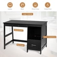 thumbnail image 6 of Giantex Wooden Computer Desk, Home Office Desk w/Large Storage Space, Multipurpose Ladder Writing Study Table, Black, 6 of 8