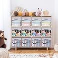 thumbnail image 3 of Cube Storage Bins  3 Packs Clear Window Fabric Storage Bin Organizer for Closet Shelves Home Storage Cubes Organizer with Handles, 3 of 7