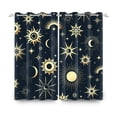 thumbnail image 5 of SUNOLIFE Black Sun and Moon Blackout Curtains 2 Panels 63 Inch Moon Phase Window Curtains for Living Room Bedroom, 5 of 5